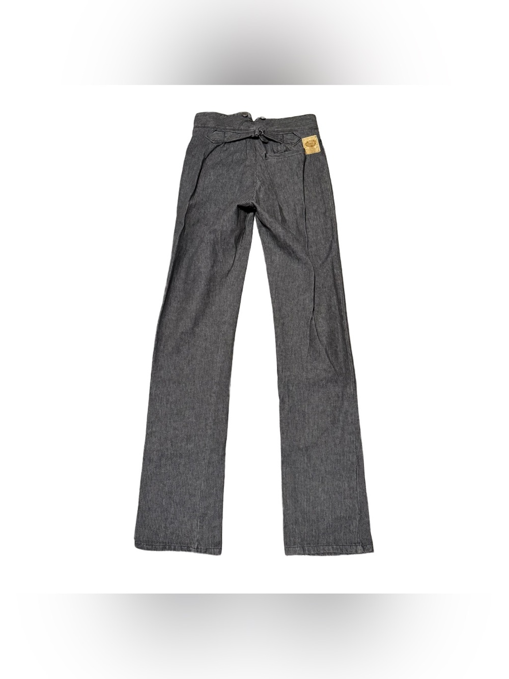 Vintage Wah Maker Buckle Back Jeans 29x35 Men's Grey Pinstripe Western Denim USA